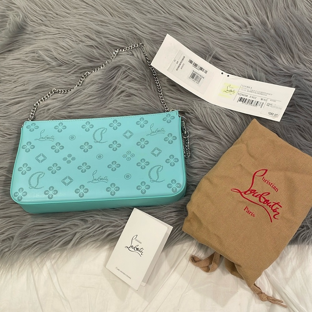 Christian Louboutin Loubila Bag Loubinthsky Laser Cut Out Design Mint